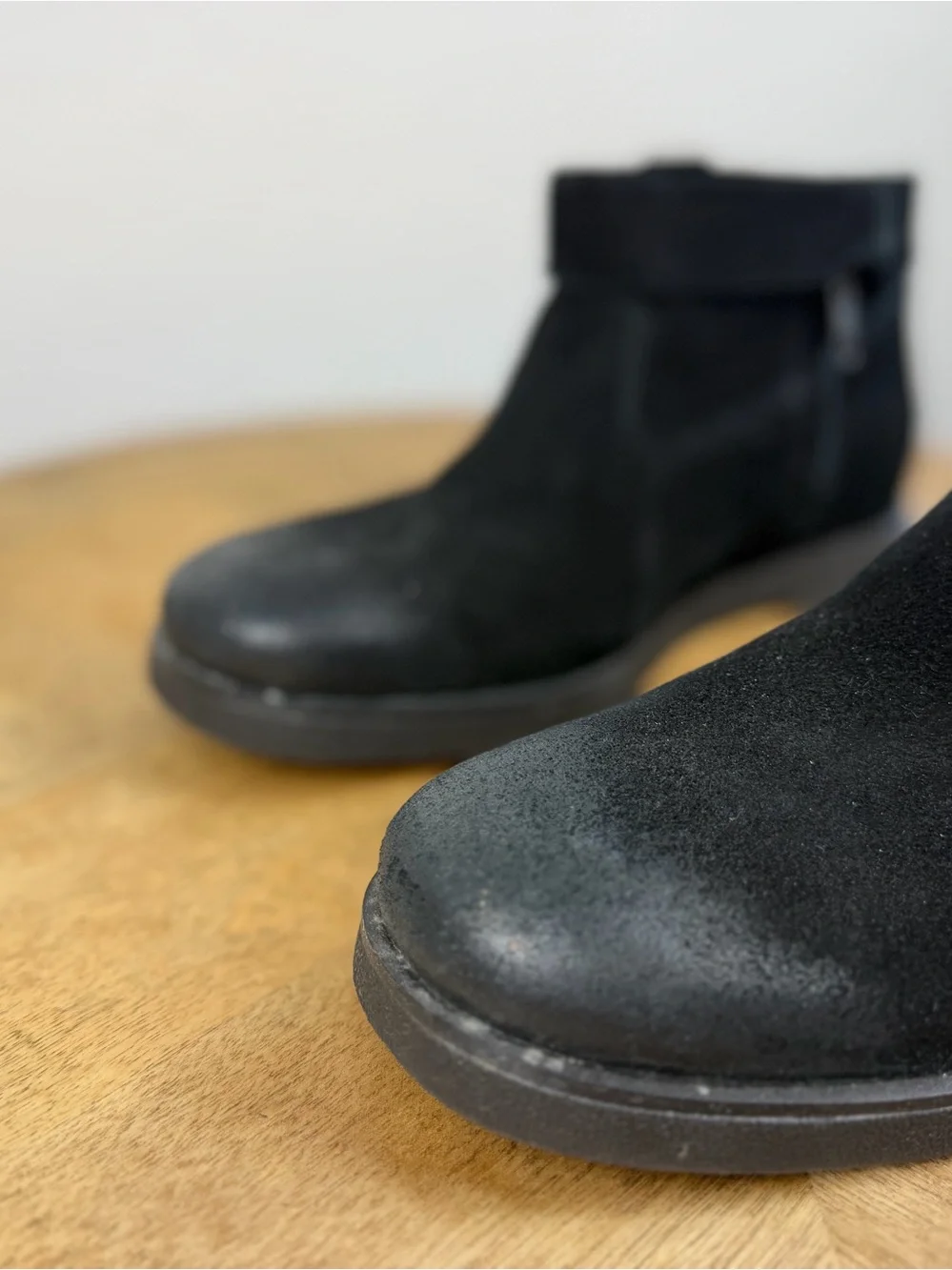 •UGG• Josefene Suede Ankle Bootie Side Zipper Black Cuff